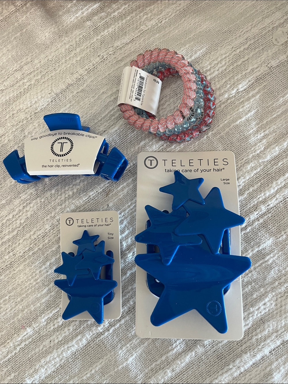 Teleties Blue Star Hair Clip Set - Blue Hair Accessories